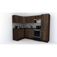 Bucatarie de Colt GENA NEW 2 ST. 140-250, Fara Corp de Cuptor, Wenge / Decor 7648